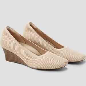 Vivaia Margot Wedge Pro Square-Toe Wedge Pump Almond Women's 36.5